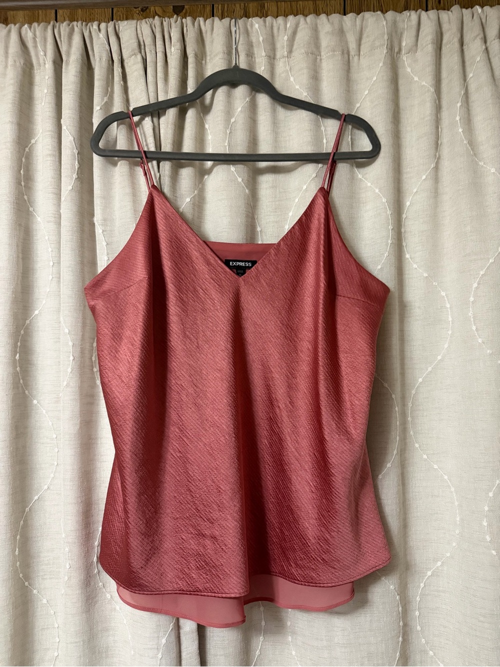 Express Women's Mauve Satin V-Neck Cami Top
